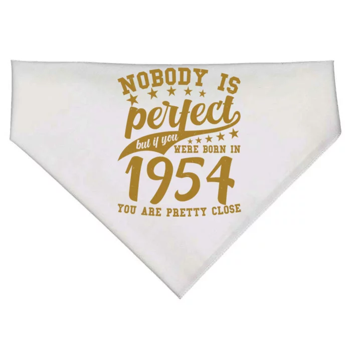 Nobody Is Perfect Born In 1954 70th Birthday USA-Made Doggie Bandana