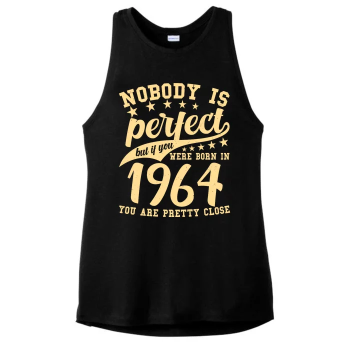 Nobody Is Perfect Born In 1964 60th Birthday Ladies Tri-Blend Wicking Tank