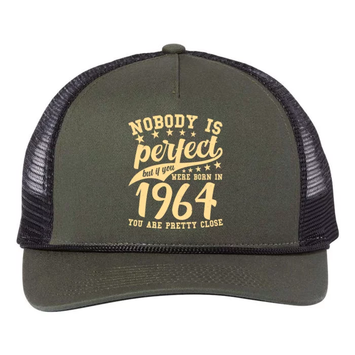 Nobody Is Perfect Born In 1964 60th Birthday Retro Rope Trucker Hat Cap