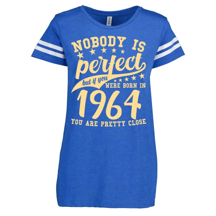 Nobody Is Perfect Born In 1964 60th Birthday Enza Ladies Jersey Football T-Shirt