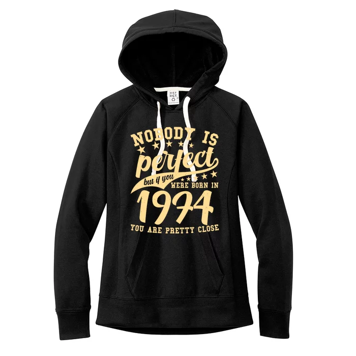 Nobody Is Perfect Born In 1974 50th Birthday Women's Fleece Hoodie