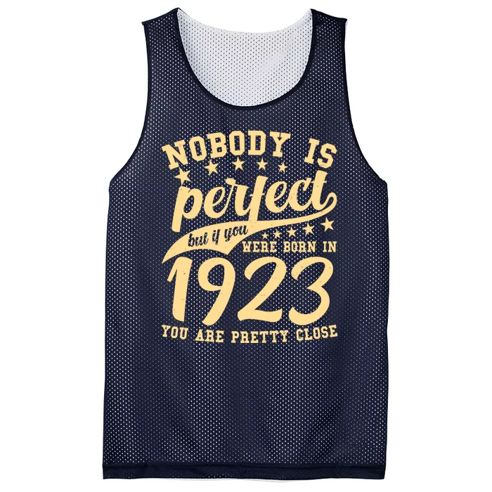 Nobody Is Perfect Born In 1923 100th Birthday Mesh Reversible Basketball Jersey Tank