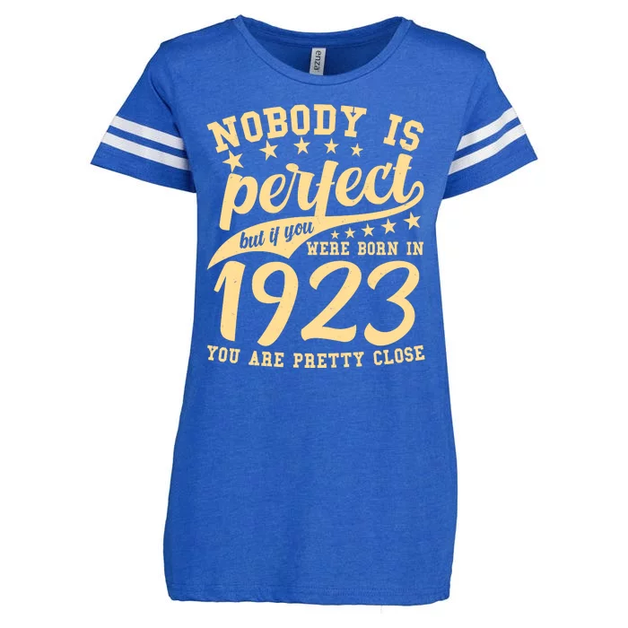 Nobody Is Perfect Born In 1923 100th Birthday Enza Ladies Jersey Football T-Shirt