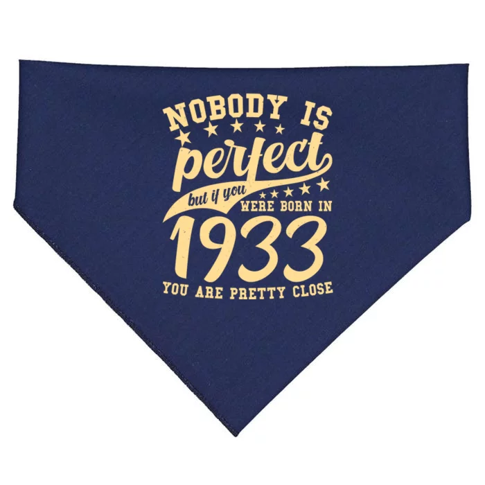 Nobody Is Perfect Born In 1933 90th Birthday USA-Made Doggie Bandana