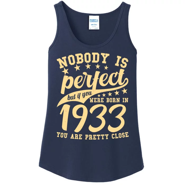 Nobody Is Perfect Born In 1933 90th Birthday Ladies Essential Tank