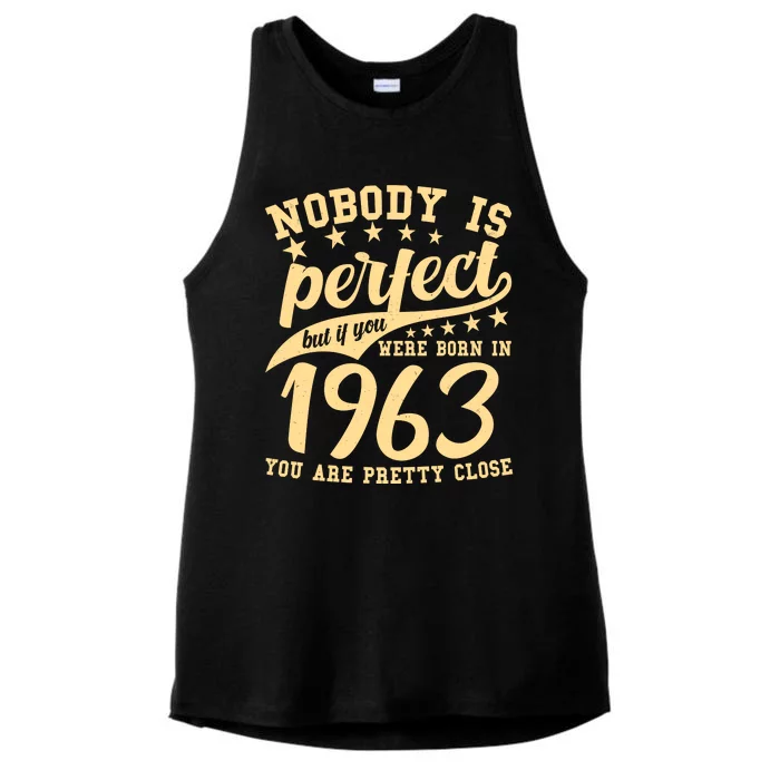 Nobody Is Perfect Born In 1963 60th Birthday Ladies Tri-Blend Wicking Tank