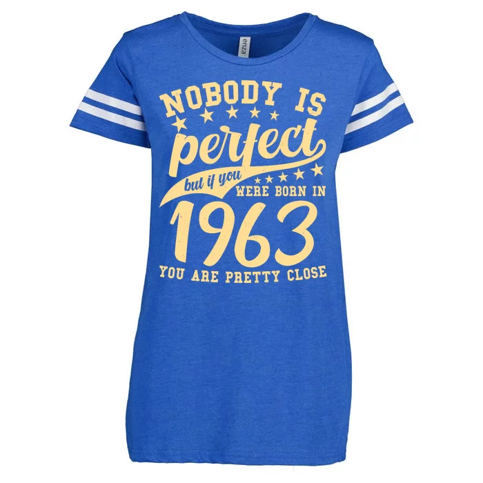 Nobody Is Perfect Born In 1963 60th Birthday Enza Ladies Jersey Football T-Shirt