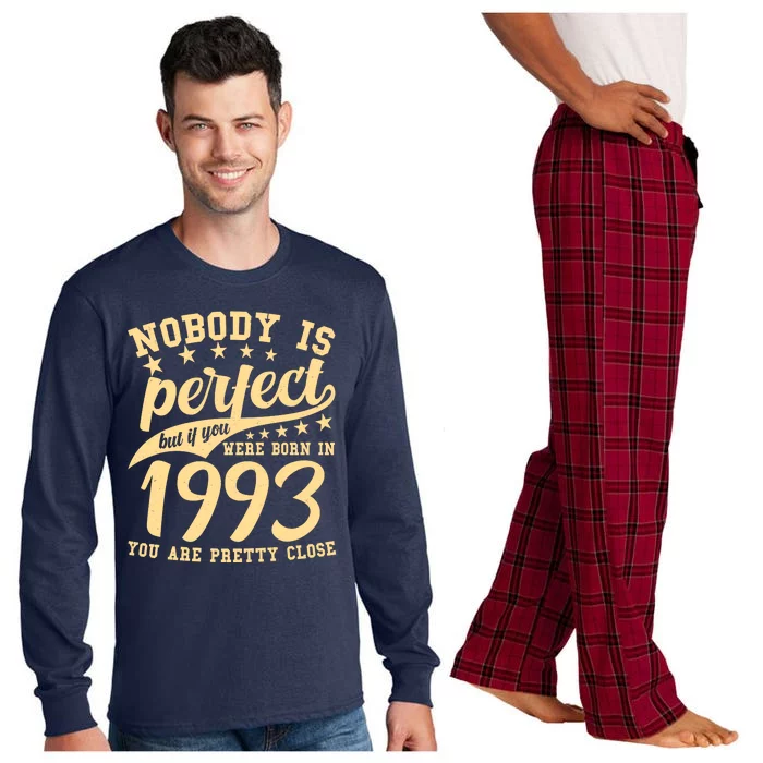 Nobody Is Perfect Born In 1993 30th Birthday Long Sleeve Pajama Set