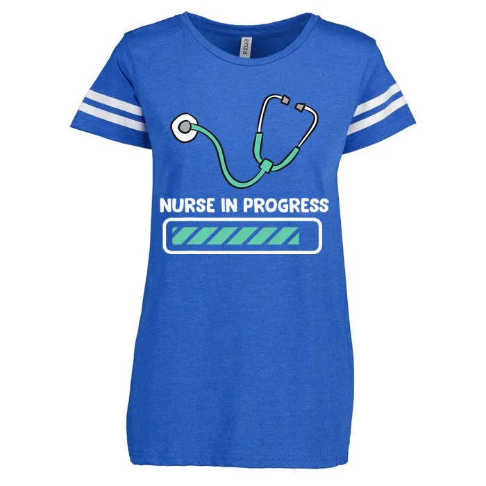 Nurse In Progress Nurse Funny Nursing School Enza Ladies Jersey Football T-Shirt