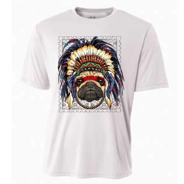 Native Indian Pug Native American Indian Dog Lovers Cooling Performance Crew T-Shirt