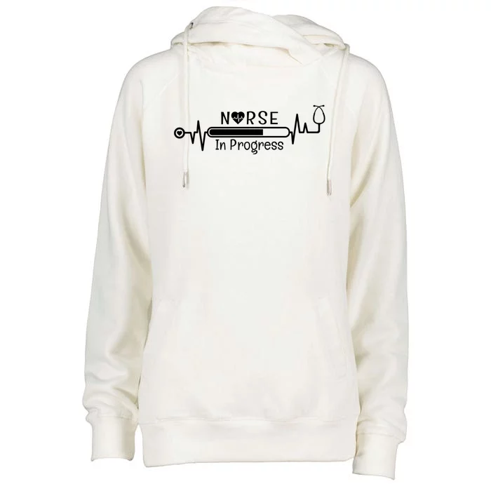 Nurse In Progress Nursing Student School Training Cool Gift Womens Funnel Neck Pullover Hood