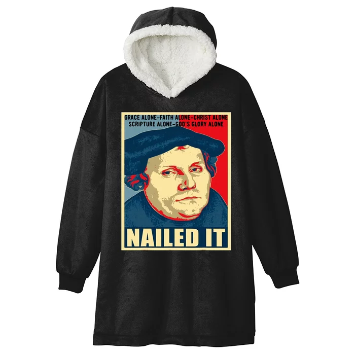 Nailed It Protestant Reformation Day Martin Luther Lutheran Hooded Wearable Blanket