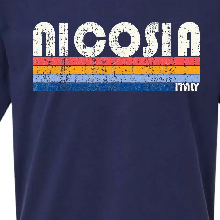 Nicosia Italy Retro 70s 80s Style Sueded Cloud Jersey T-Shirt