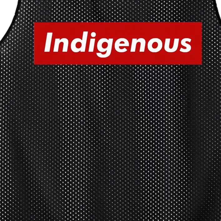 Native Indigenous Red Block Background With White Letters Mesh Reversible Basketball Jersey Tank