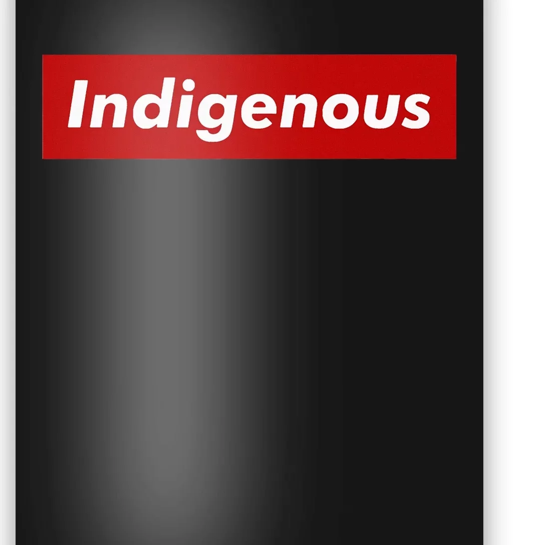 Native Indigenous Red Block Background With White Letters Poster