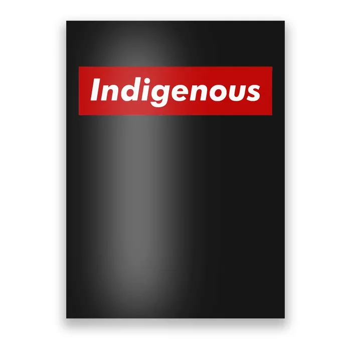 Native Indigenous Red Block Background With White Letters Poster