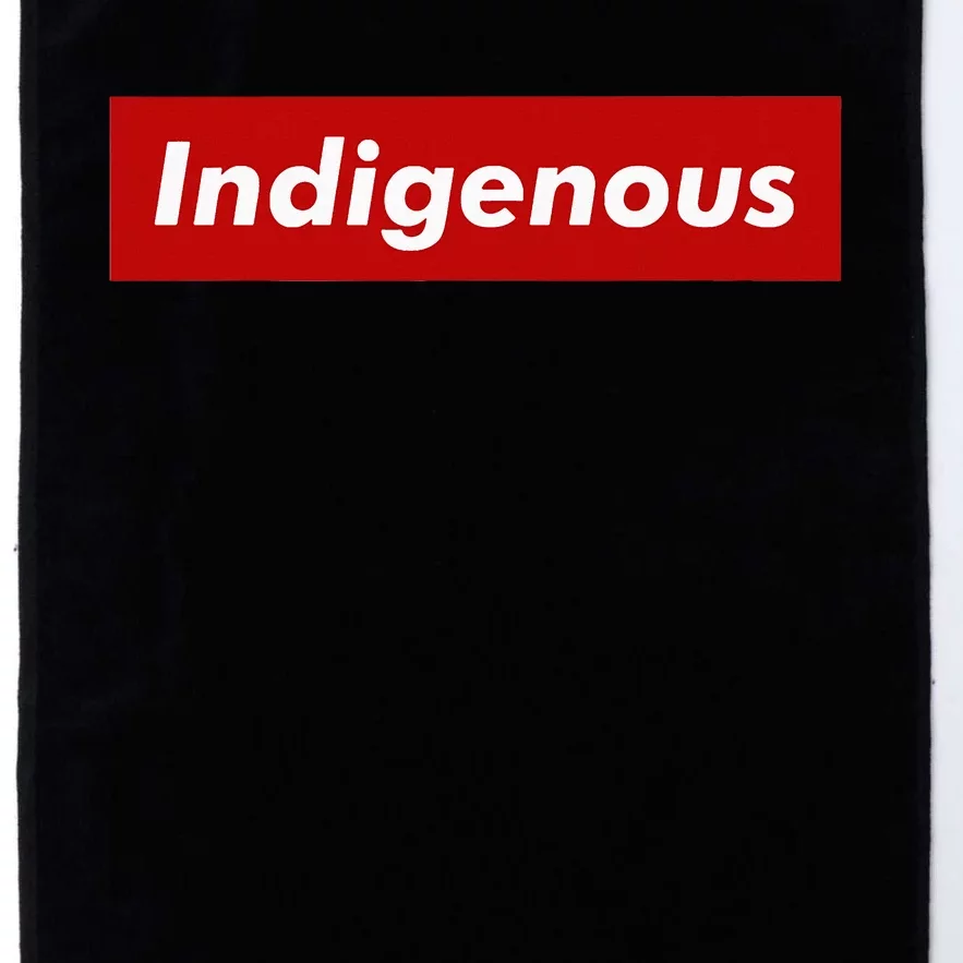 Native Indigenous Red Block Background With White Letters Platinum Collection Golf Towel