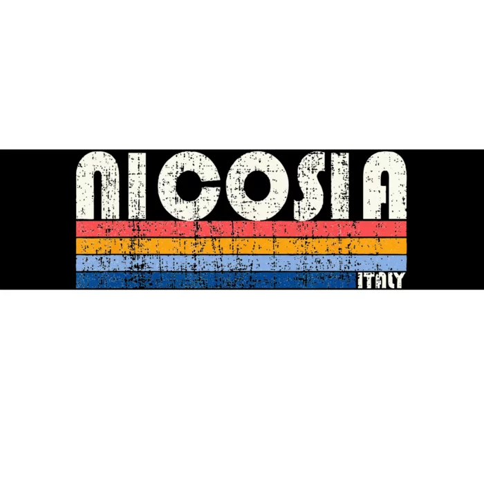 Nicosia Italy Retro 70s 80s Style Bumper Sticker