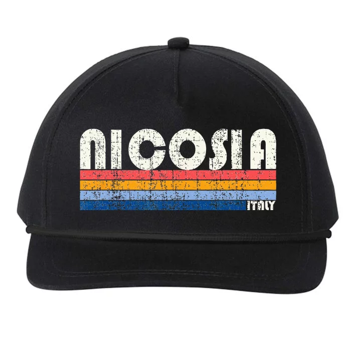 Nicosia Italy Retro 70s 80s Style Snapback Five-Panel Rope Hat