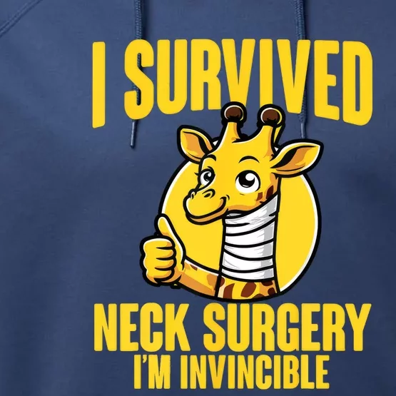 Neck Injury Survivor I Survived Neck Surgery Recovery Performance Fleece Hoodie