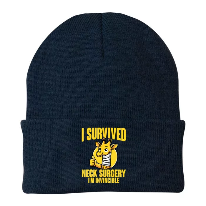 Neck Injury Survivor I Survived Neck Surgery Recovery Knit Cap Winter Beanie