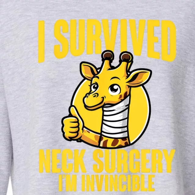 Neck Injury Survivor I Survived Neck Surgery Recovery Cropped Pullover Crew