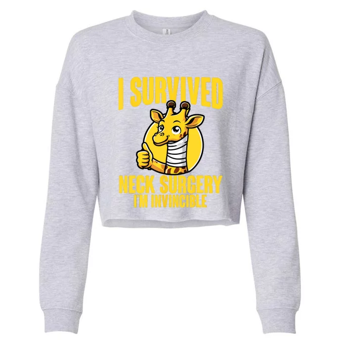 Neck Injury Survivor I Survived Neck Surgery Recovery Cropped Pullover Crew