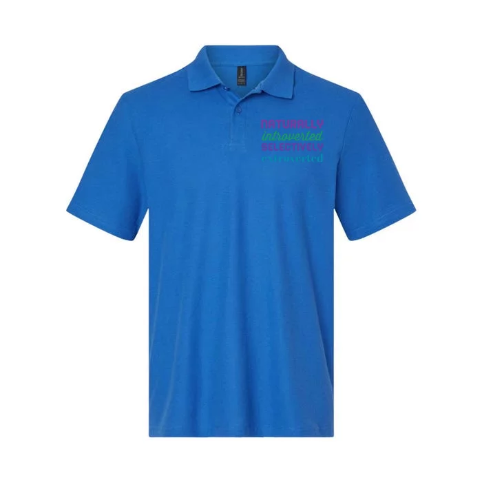 Naturally Introverted Selectively Extroverted Cool Gift Softstyle Adult Sport Polo