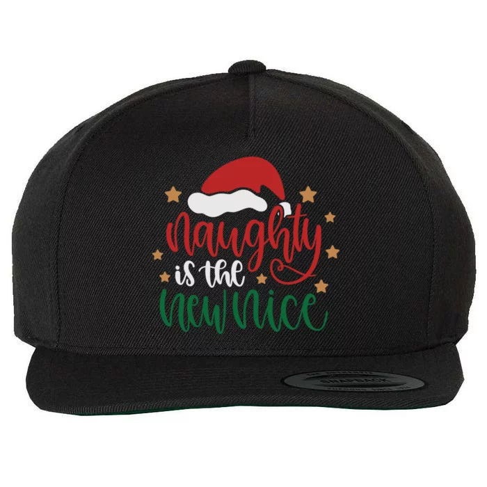 Naughty Is The New Nice Funny Christmas Matching Pajama Gift Wool Snapback Cap