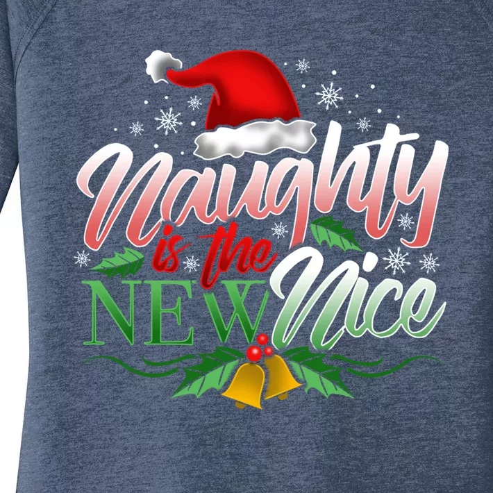 Naughty Is The New Nice Funny Christmas Santa Gift Women's Perfect Tri Tunic Long Sleeve Shirt