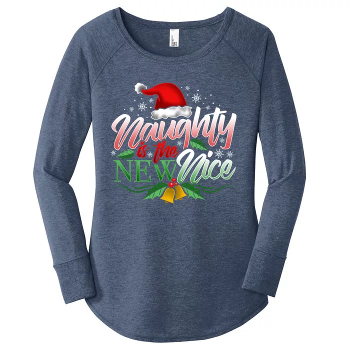 Naughty Is The New Nice Funny Christmas Santa Gift Women's Perfect Tri Tunic Long Sleeve Shirt