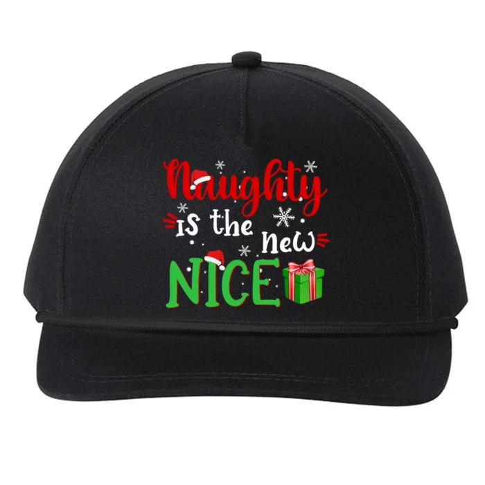 Naughty Is The New Nice Funny Santa Joke Christmas Humor Cute Gift Snapback Five-Panel Rope Hat