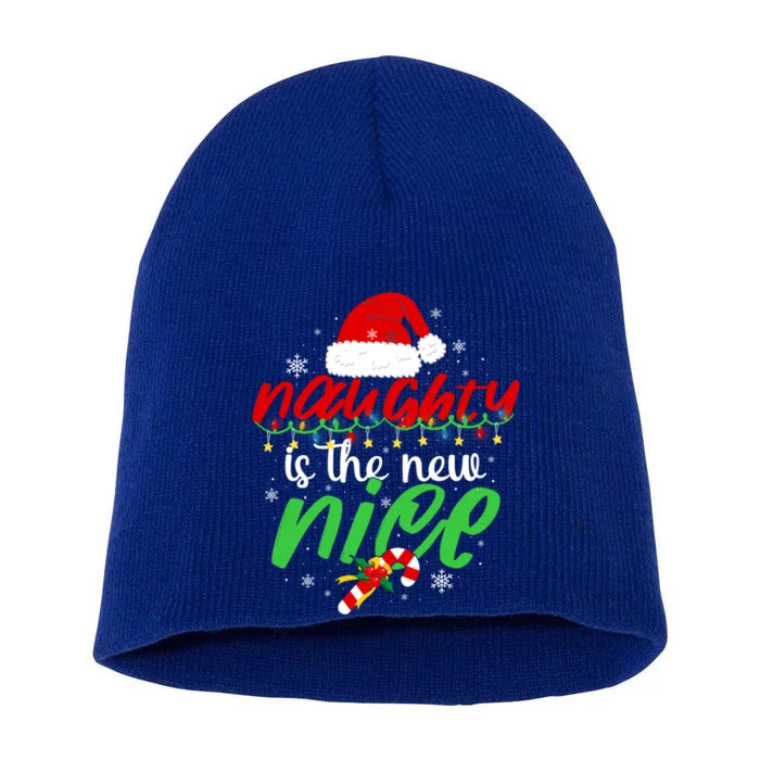 Naughty Is The New Nice Funny Santa Joke Christmas Humor Gift Short Acrylic Beanie