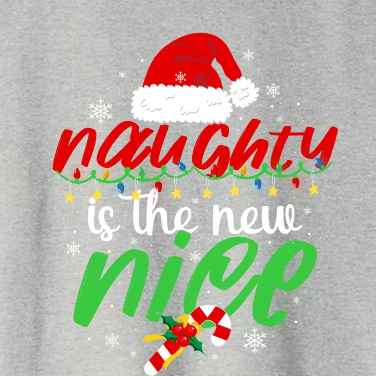 Naughty Is The New Nice Funny Santa Joke Christmas Humor Gift Women's Crop Top Tee