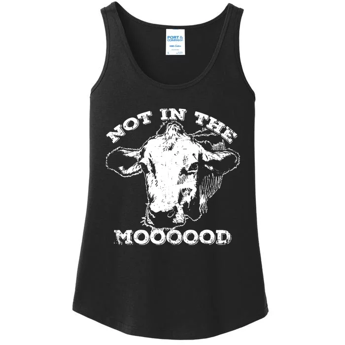 Not In The Mood Funny Cow Ladies Essential Tank