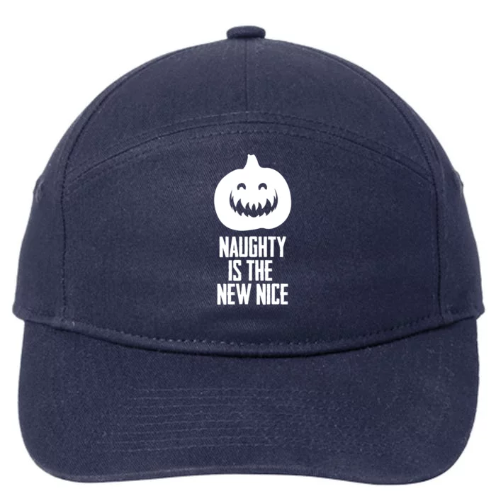 Naughty Is The New Nice Pumpkins With Faces Winter Squash Gift 7-Panel Snapback Hat