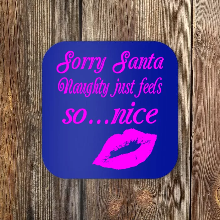 Naughty Is The New Nice Santa Xmas Lips Gift Coaster