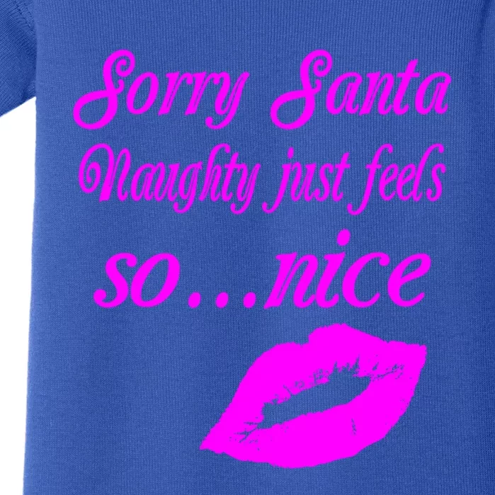 Naughty Is The New Nice Santa Xmas Lips Gift Baby Bodysuit