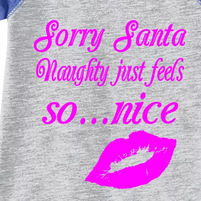 Naughty Is The New Nice Santa Xmas Lips Gift Infant Baby Jersey Bodysuit