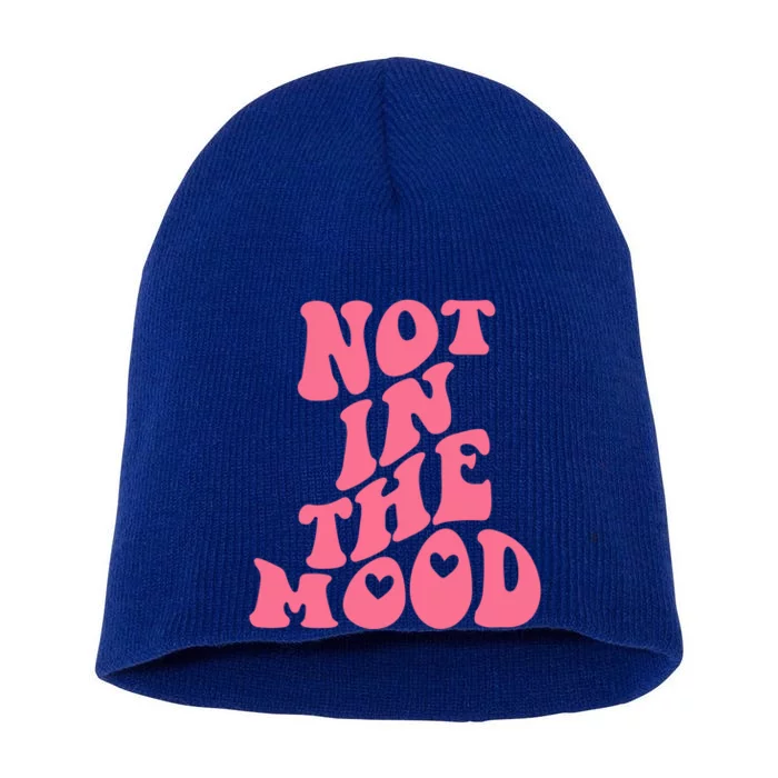 Not In The Mood Aesthetic Words Trendy Funny Gift Short Acrylic Beanie