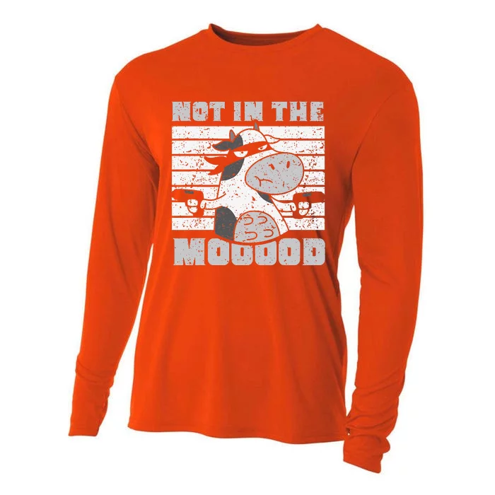 Not In The Mooood Cow Cows Farm Animals Lover Cooling Performance Long Sleeve Crew