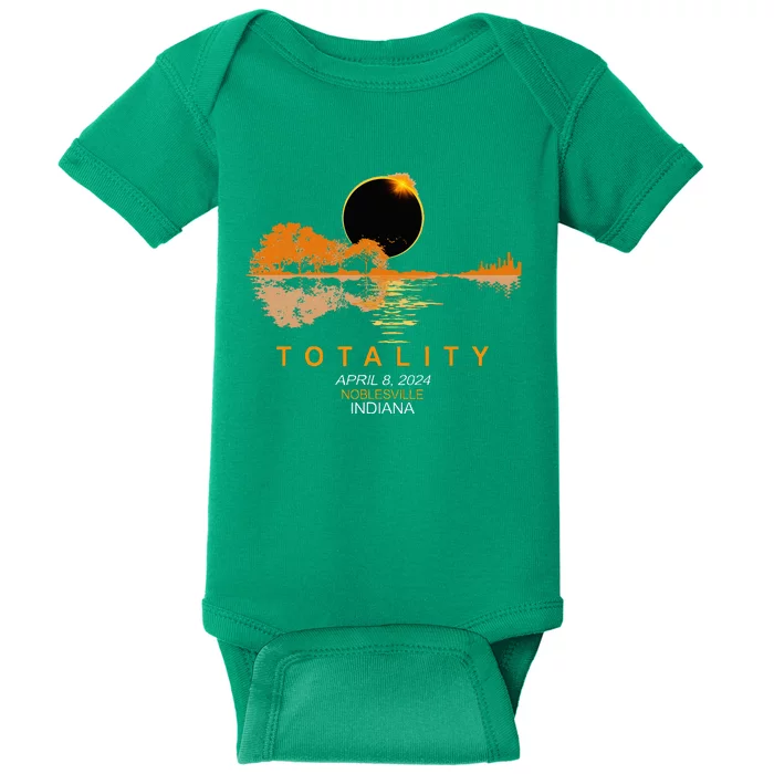 Noblesville Indiana Total Solar Eclipse 2024 Guitar Baby Bodysuit