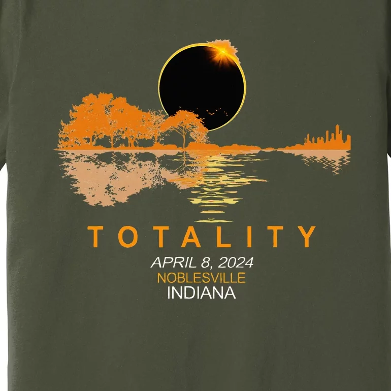 Noblesville Indiana Total Solar Eclipse 2024 Guitar Premium T-Shirt