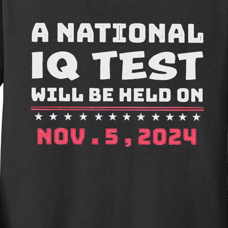 National Iq Test Alert November 5th 2024 Kids Long Sleeve Shirt