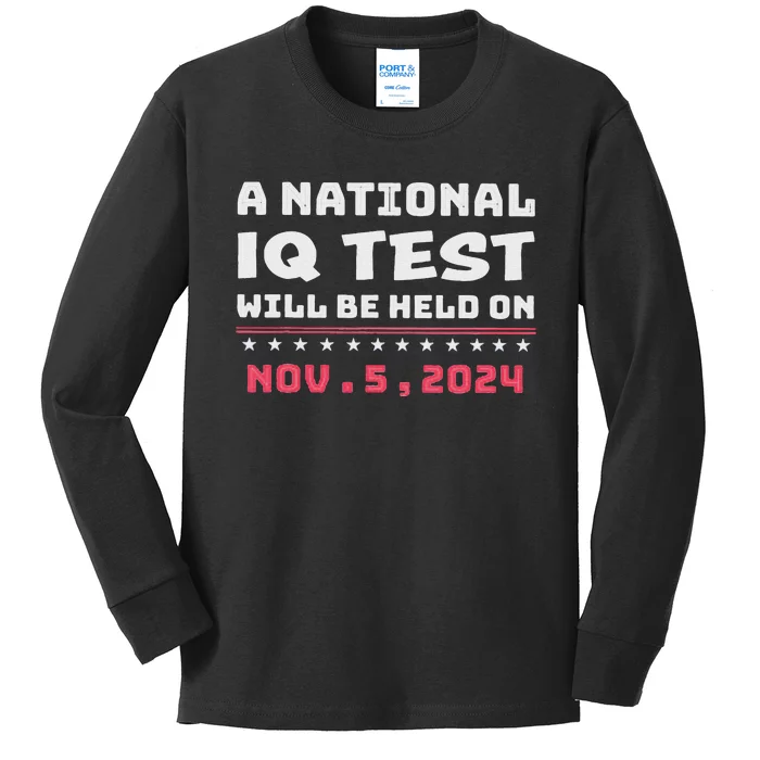 National Iq Test Alert November 5th 2024 Kids Long Sleeve Shirt