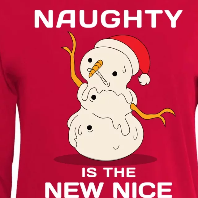 Naughty Is The New Nice Christmas Graphic Design Cool Gift Womens Cotton Relaxed Long Sleeve T-Shirt