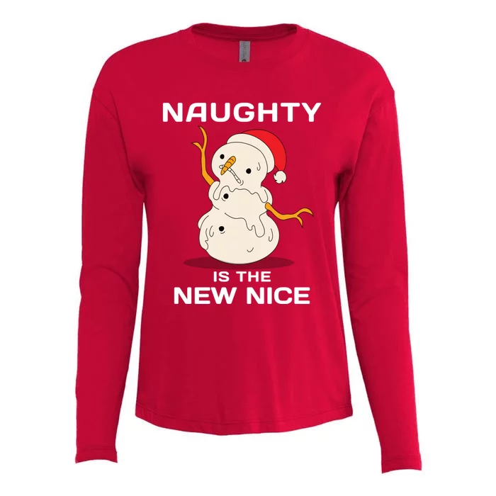 Naughty Is The New Nice Christmas Graphic Design Cool Gift Womens Cotton Relaxed Long Sleeve T-Shirt