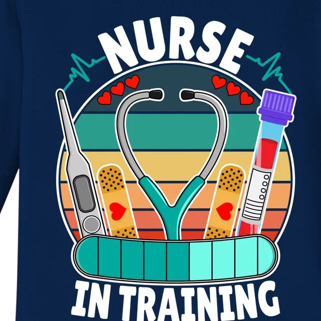 Nurse In Training Nursing Student Funny Future Nurse Great Gift Baby Long Sleeve Bodysuit