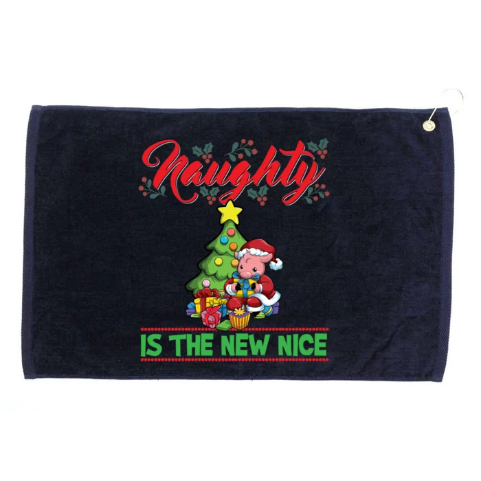 Naughty Is The New Nice Christmas Santa Xmas Gift Grommeted Golf Towel