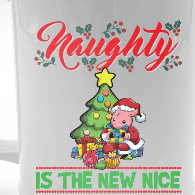 Naughty Is The New Nice Christmas Santa Xmas Gift Front & Back Beer Stein